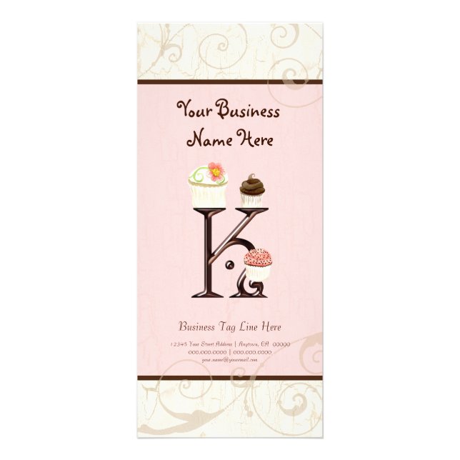 Business Rate Card - Letter K Monogram Dessert Bak (Front)