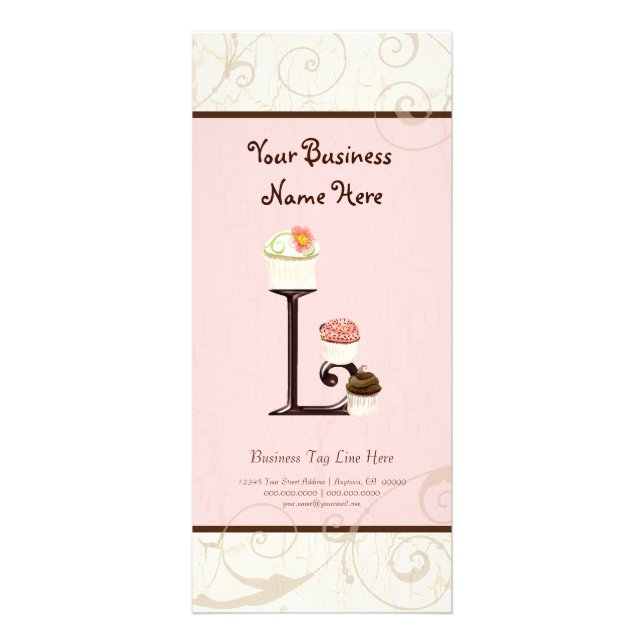Business Rate Card - Letter L Monogram Dessert Bak (Front)