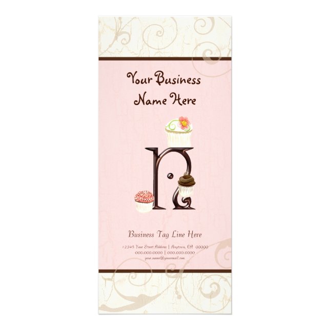 Business Rate Card - Letter N Monogram Dessert Bak (Front)