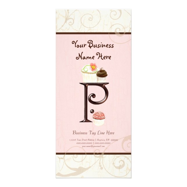 Business Rate Card - Letter P Monogram Dessert Bak (Front)