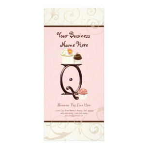Business Rate Card - Letter Q Monogram Dessert Bak