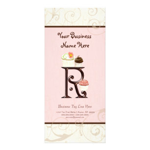 Business Rate Card - Letter R Monogram Dessert Bak