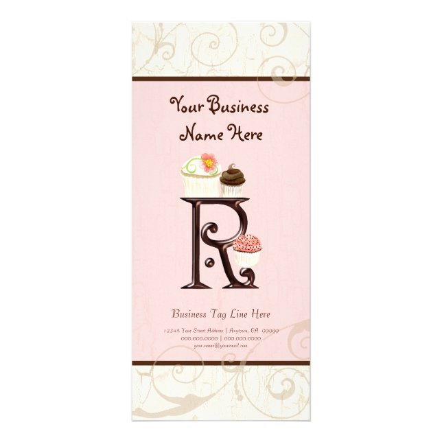 Business Rate Card - Letter R Monogram Dessert Bak (Front)