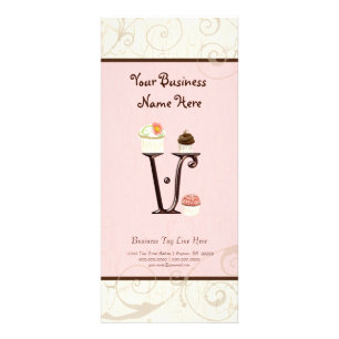 Business Rate Card - Letter V Monogram Dessert Bak