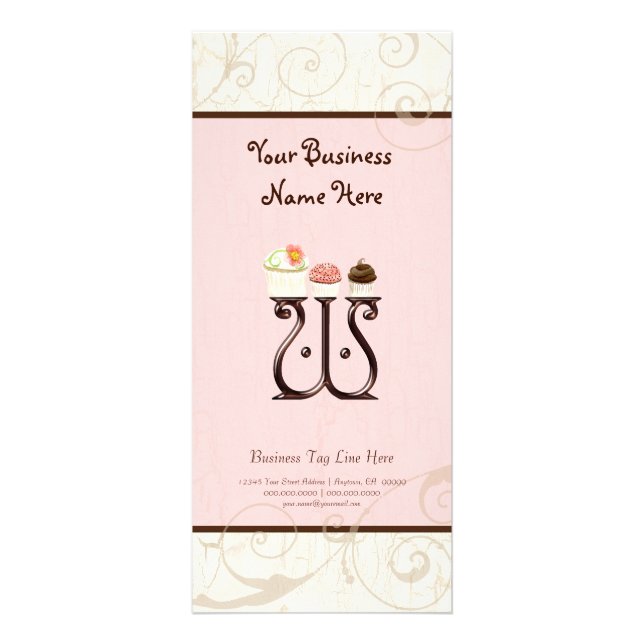 Business Rate Card - Letter W Monogram Dessert Bak (Front)