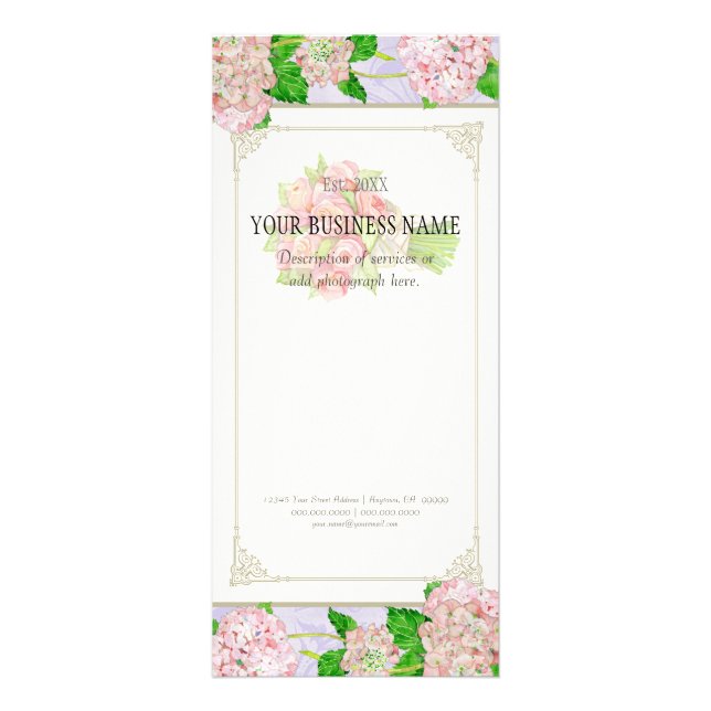 Business Rate Card - Rose Hydrangea Florist Floral (Front)