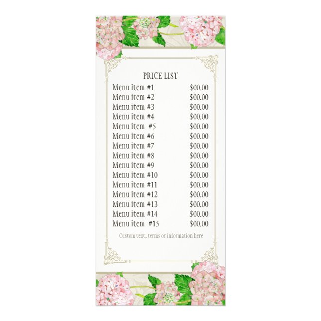 Business Rate Card - Rose Hydrangea Florist Floral (Front)