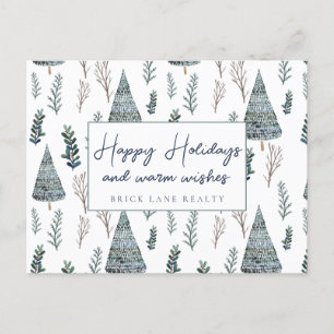 Business Real Estate Happy Holidays Classy Green Holiday Postcard