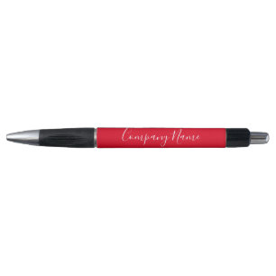Business Red and White Script Company Name Phone