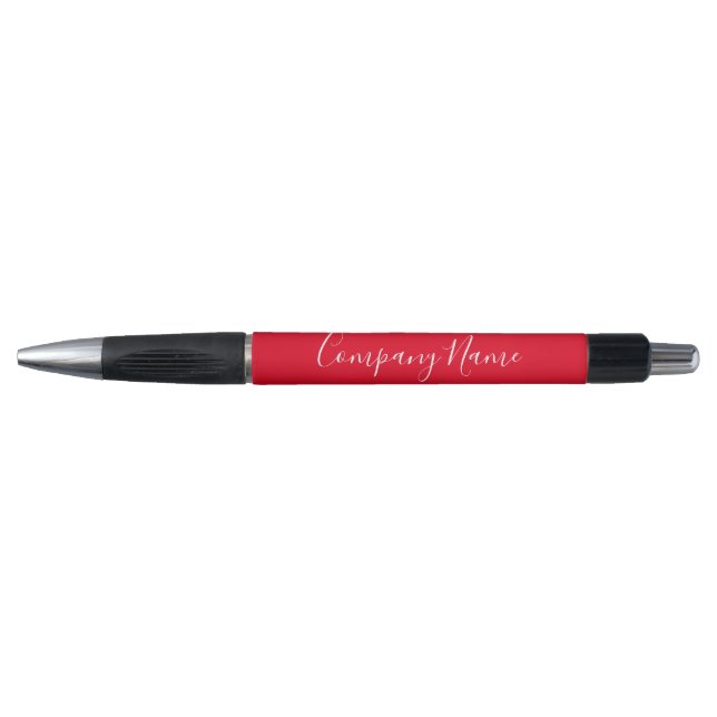 Business Red and White Script Company Name Phone (Front)