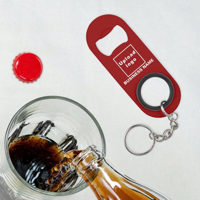 Business Red Keychain and Bottle Opener (Your business name and logo on red bottle opener with keychain.)