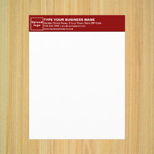 Business Red Letterhead on Paper Sheet