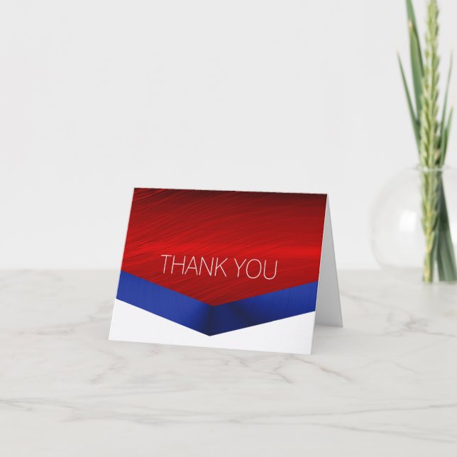 Business Red White Blue Thank You Card (Front)