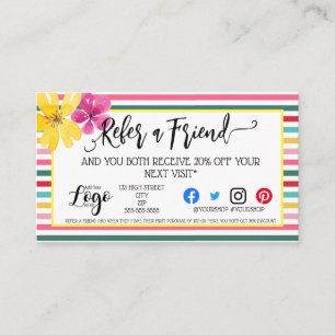 Business refer a friend marketing discount sales referral card
