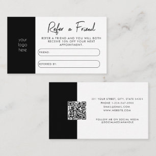 Business Refer A Friend Referral Loyalty Card