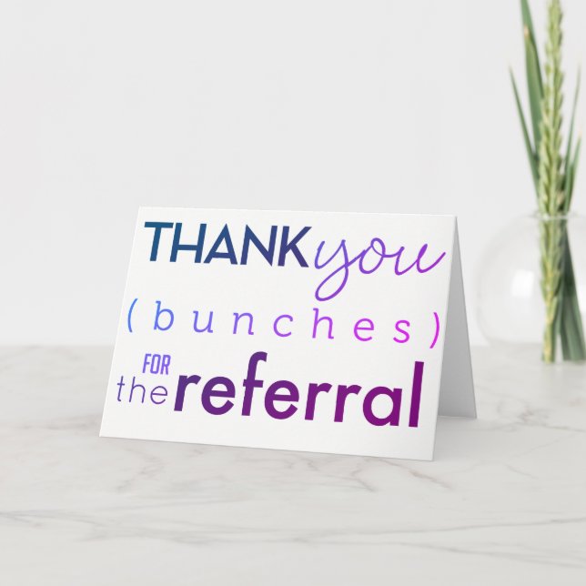 Business Referral Thank You Card (Front)