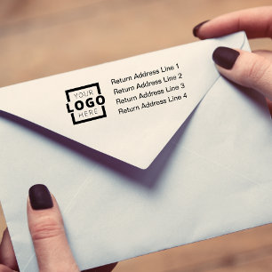 Business Return Address Custom Logo Rubber Stamp