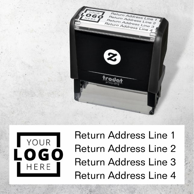 Business Return Address Customised Logo Self-inking Stamp (Creator Uploaded)
