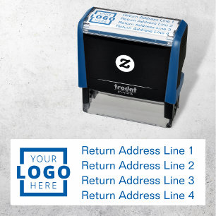 Business Return Address Customised Logo Self-inking Stamp