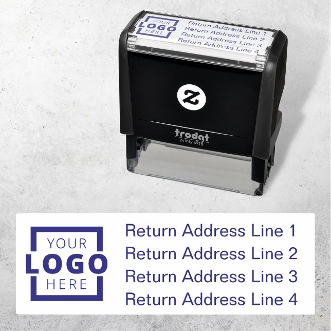 Business Return Address Customised Logo Self-inking Stamp (Creator Uploaded)