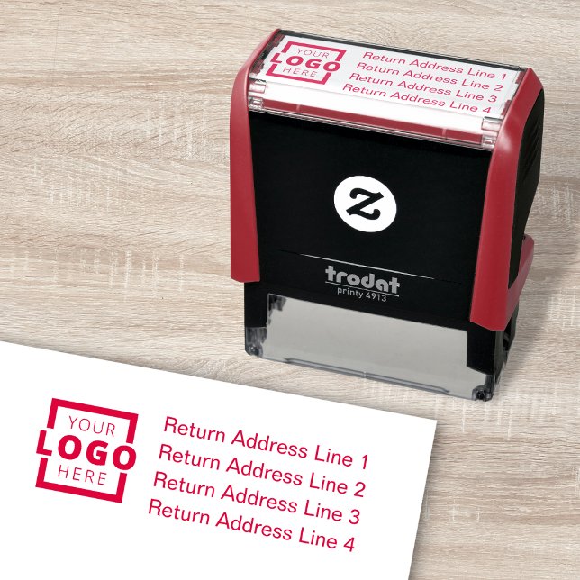 Business Return Address Customised Logo Self-inking Stamp (Creator Uploaded)