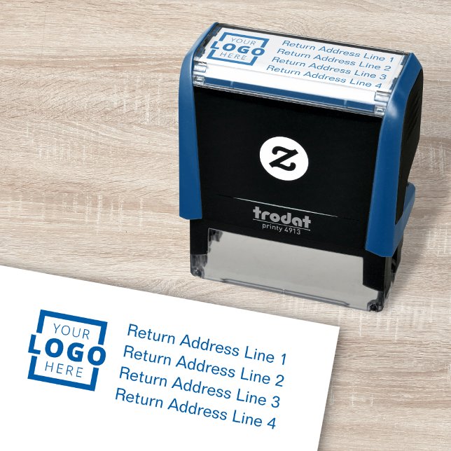 Business Return Address Customised Logo Self-inking Stamp (Creator Uploaded)