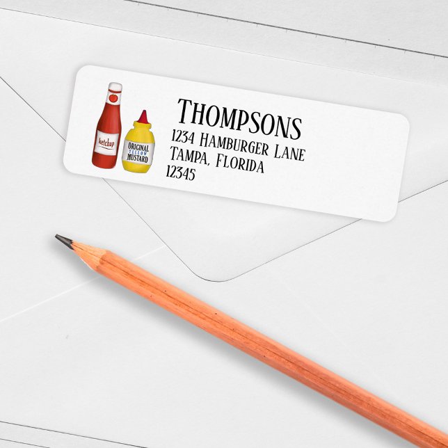 Business Return Address Ketchup and Mustard (Business ketchup and mustard cute return address labels. )