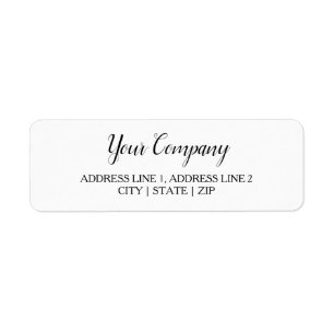 Business Return Address Labels   Classic White