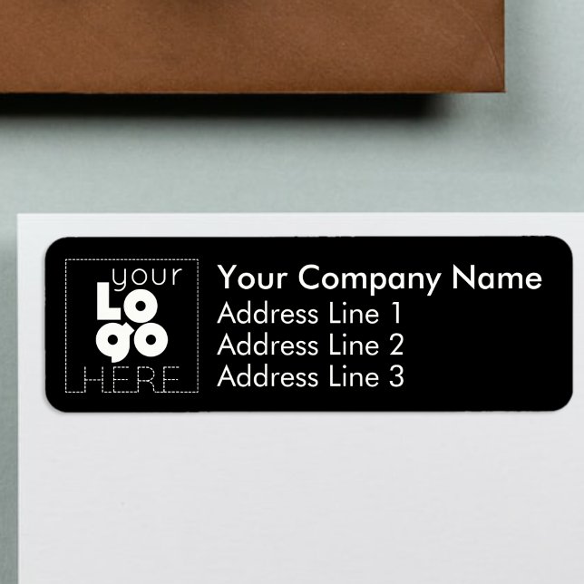 Business Return Address Labels White Logo on Black (Creator Uploaded)