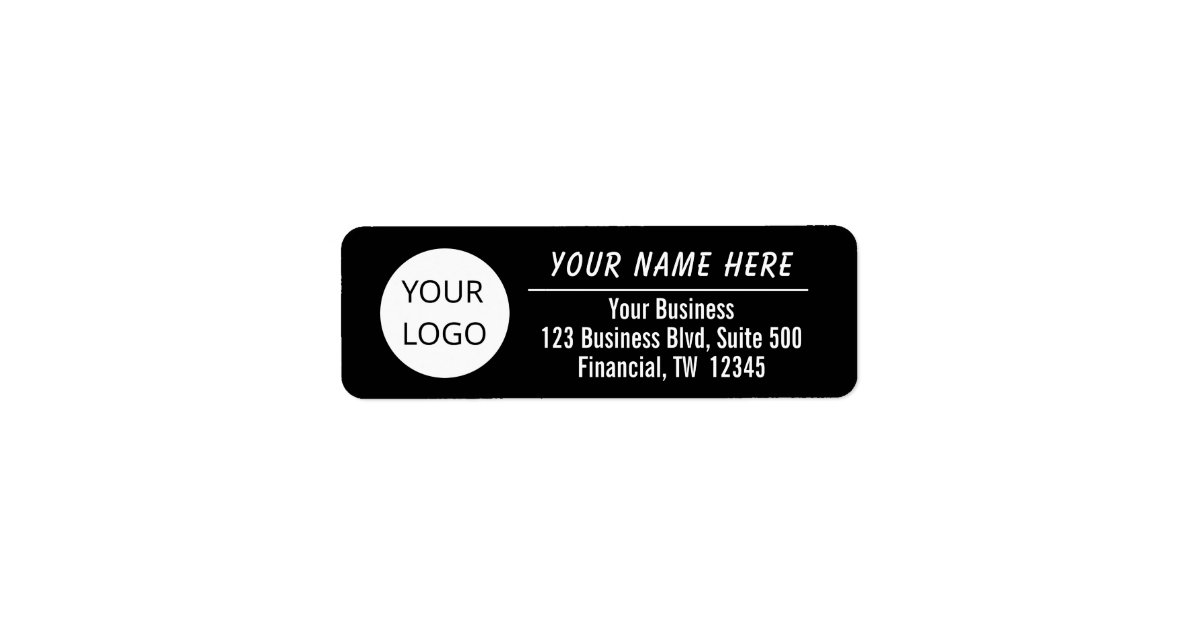 Business Return Address Labels With Logo Template | Zazzle.co.uk