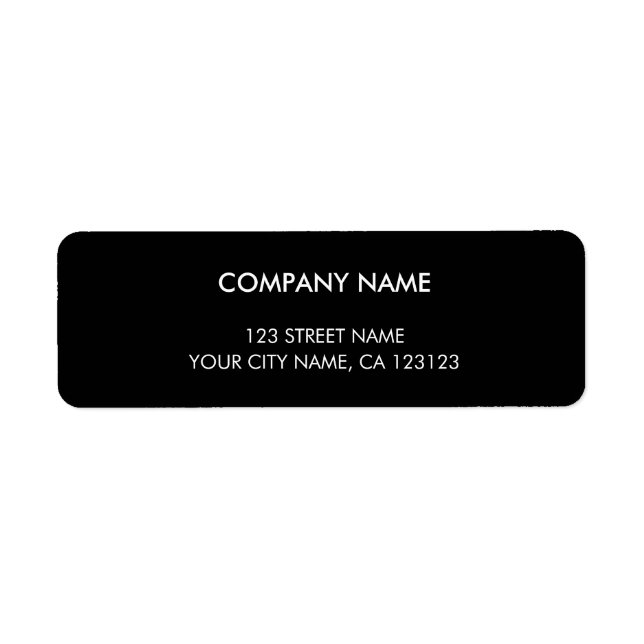 Business Return Address Minimal Black and White (Front)