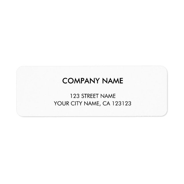 Business Return Address Minimal Black and White (Front)