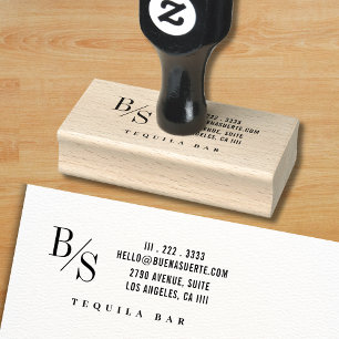 Business Return Address Professional Logo Modern Rubber Stamp