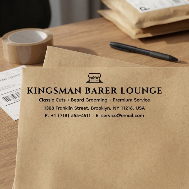 Business Return Address | Professional Logo Modern Self-inking Stamp (Creator Uploaded)
