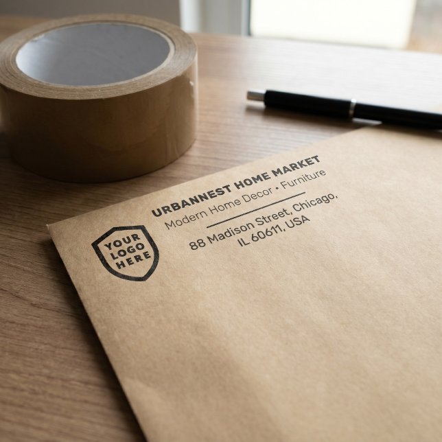 Business Return Address | Professional Logo Modern Self-inking Stamp (Creator Uploaded)