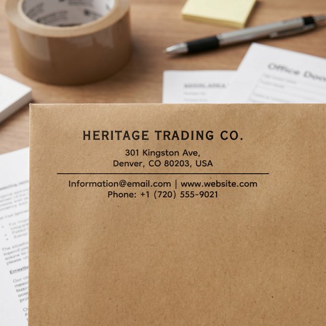Business Return Address | Professional Logo Modern Self-inking Stamp (Creator Uploaded)