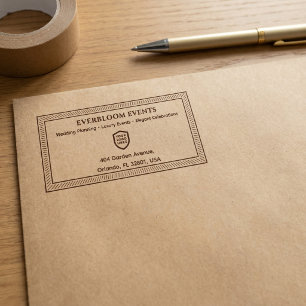 Business Return Address Professional Logo Modern Self-inking Stamp