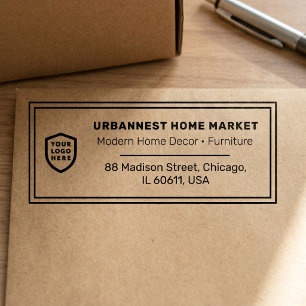 Business Return Address Professional Logo Modern Self-inking Stamp