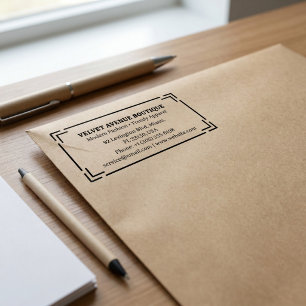 Business Return Address Professional Logo Modern Self-inking Stamp