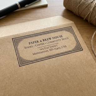 Business Return Address Professional Logo Modern Self-inking Stamp