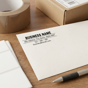 Business Return Address   Professional Logo Modern Self-inking Stamp