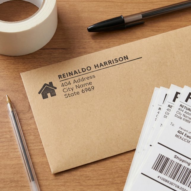 Business Return Address | Professional Logo Modern Self-inking Stamp (Creator Uploaded)