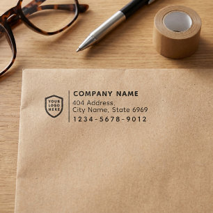 Business Return Address   Professional Logo Modern Self-inking Stamp