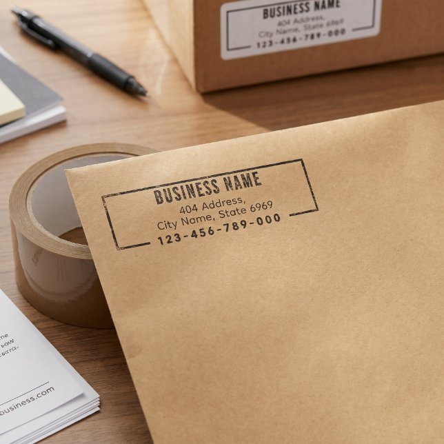 Business Return Address | Professional Logo Modern Self-inking Stamp (Creator Uploaded)