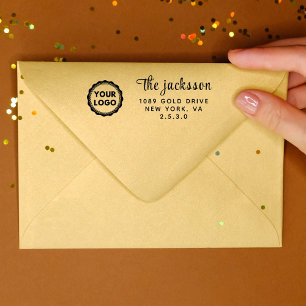 Business Return Address Professional Logo Modern Self-inking Stamp