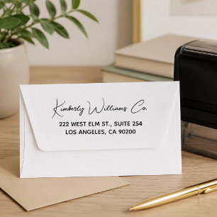 Business Return Address Professional Logo Modern Self-inking Stamp