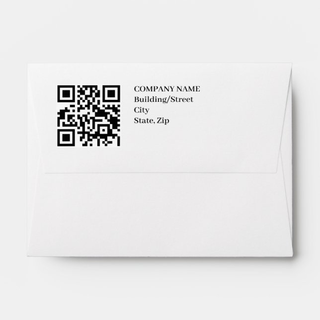 Business Return Address QR Code Envelope (Back (Top Flap))