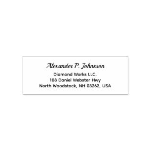 Business Return Address Script Modern Name Company Self-inking Stamp