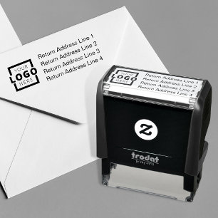 Business Return Address with Custom Logo Self-inking Stamp