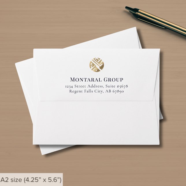 Business Return Address with Logo A2 Note Card Envelope (Creator Uploaded)